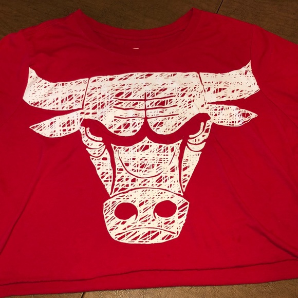 NBA Chicago Bulls Red White Cut Off T Shirt L - Picture 2 of 8